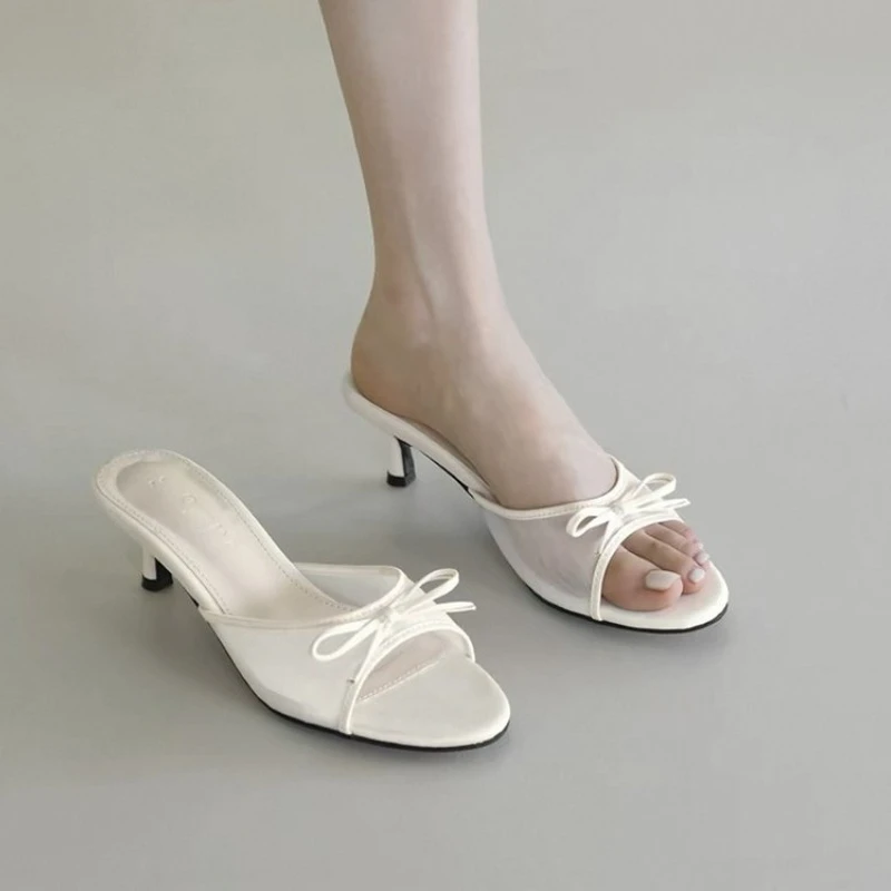 

2026 Women Summer New Brand High Heel Sandals Versatile Simple Slim Heel Sandals Slippers