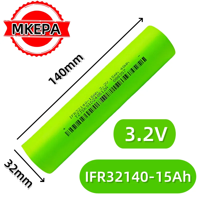 4pcs Lithium Iron phosphate battery Cylindrical 3.2V 15Ah Lifepo4 Cell for RV Electric Car Energy Storage Battery