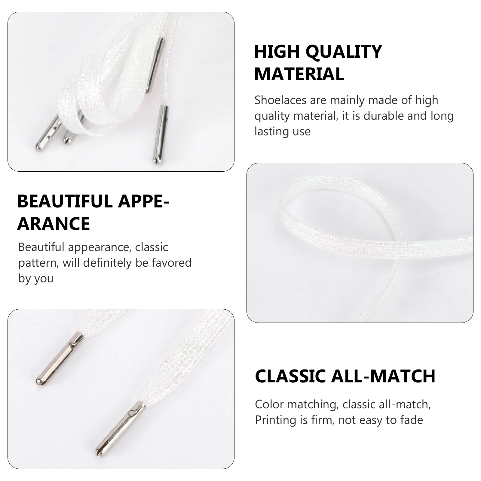

Metal Head Tie 120CM Flat Electroplated Colorful All-Match Shoelaces Practical All-match Sneakers Strings Accessories
