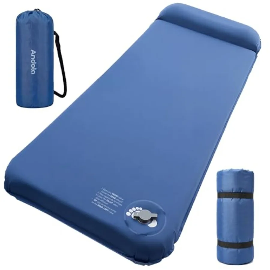 

Self-Inflating Sleeping Pad for Camping 3" Ultra-Thick Outdoor Camping Mat with Pillow and 9.5 R-Value Insulated All-Season Foa