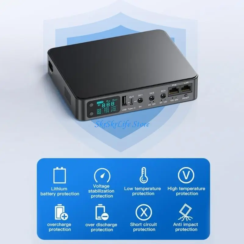 

E65E 12V 9V 5V 5.5x2.1mm Uninterrupted Power Supply Digital Display for WiFi Router