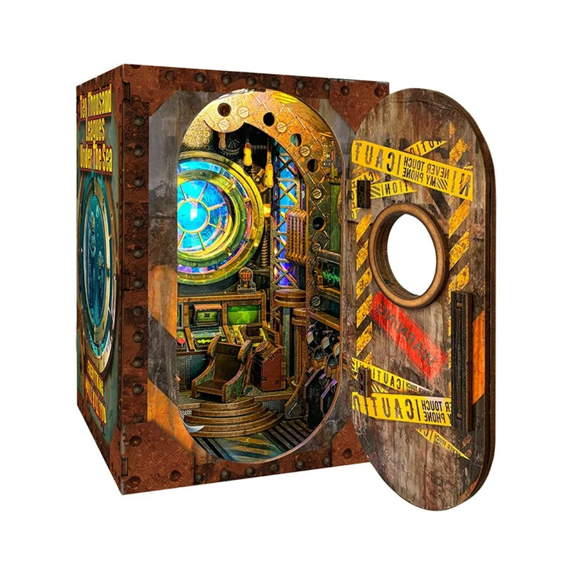 QWE-Wooden Assembled Bookstand Explore Fantasy Unknown World Desktop Decoration Gift