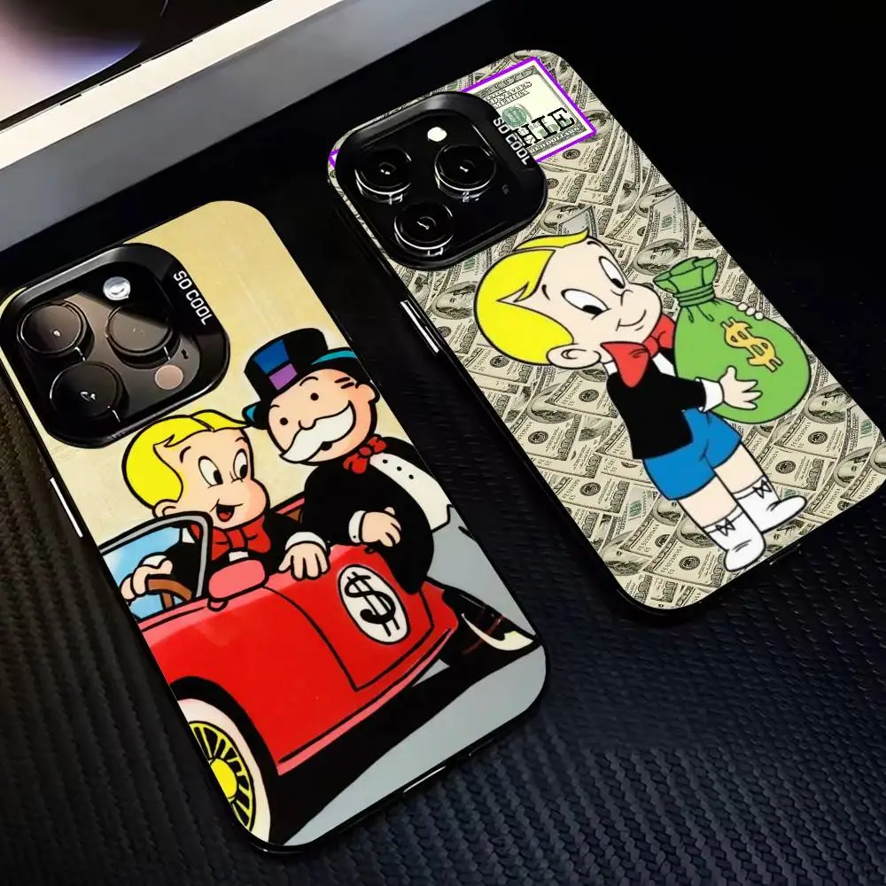 Money Boy R-Richie r-rich-RR Phone Case For iPhone 17,16,15,14,13,12,11 Plus,Pro Max,XS,Colored Silver Plated Inside Cover