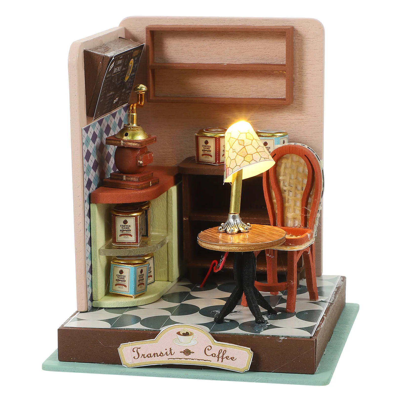 

1Set Wooden Assembly House Creative DIY Kit Handmade Small Cabin Decoration Desktop Ornament Artware