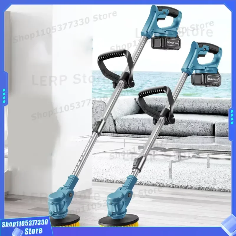 6 in 1 Electric Telescopic Cleaning Brush Multifunctional for Bathroom Yard Sweeping Polishing Snow Removal Household Tool