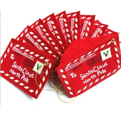 10PCS Envelope Christmas Xmas Tree Hanging Card Holder Santa Gift Bag Red Decoration Gift Envelope Padded Envelopes