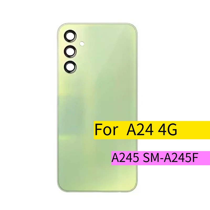For A24 4G A245 SM-A245F Back Battery Cover Rear Housing Case Replacement Part Glass Back Lid Door Cover & Camera Lens