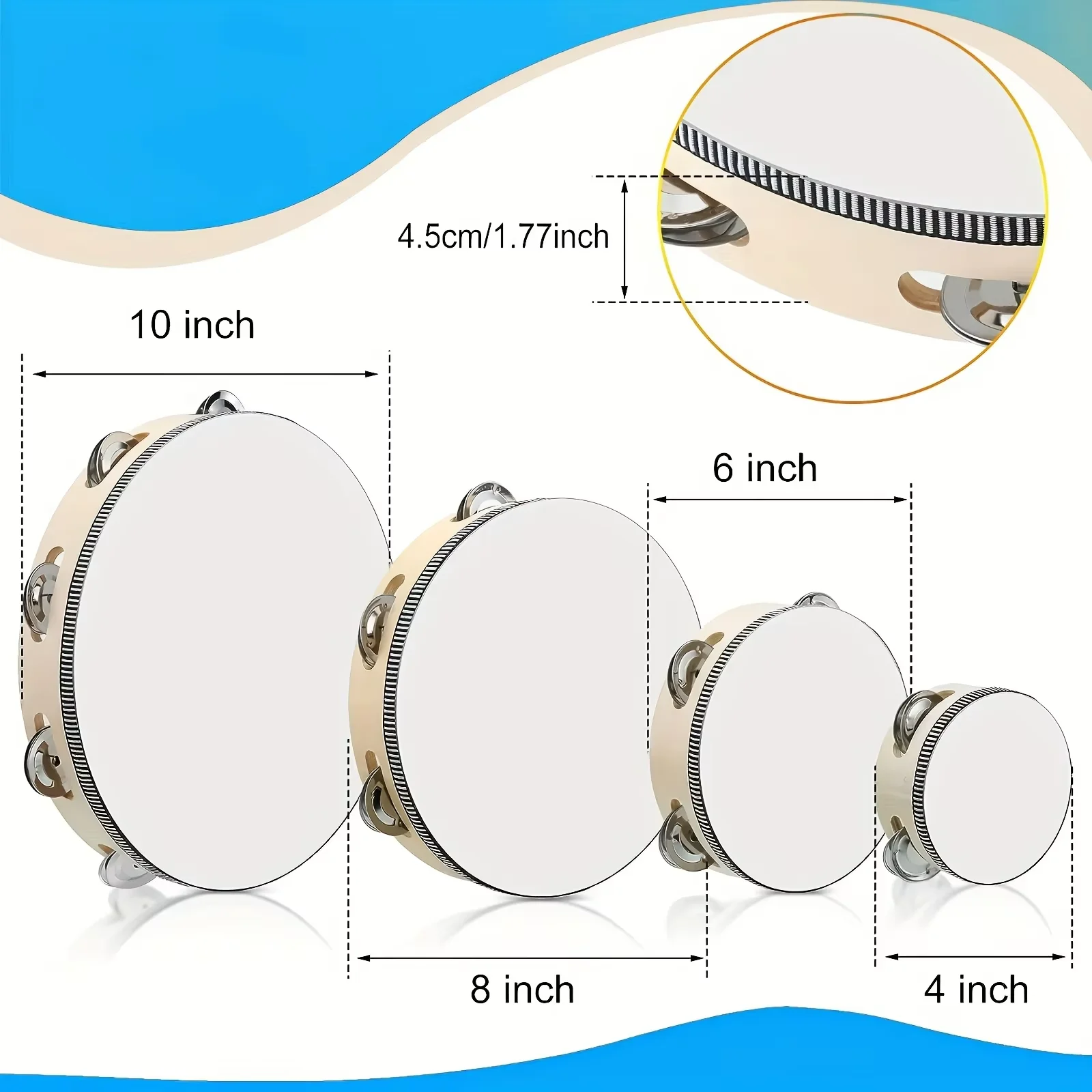 4/6 inç El Tefi, Metal Ziller, - Musical Instrument Diy incelemesi ve fiyatı
