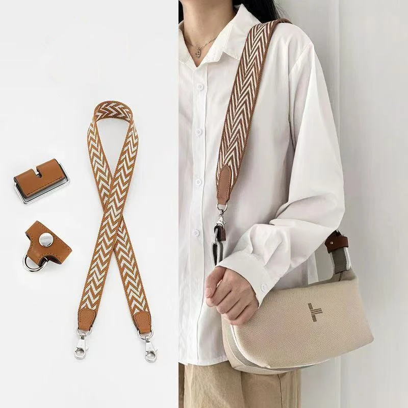 

Widening Woven Canva Wide Shoulder Strap Leather Connecting Buckle For Hermes Lunch Box Bag Crossbody Shoulder Bag DIY Parts