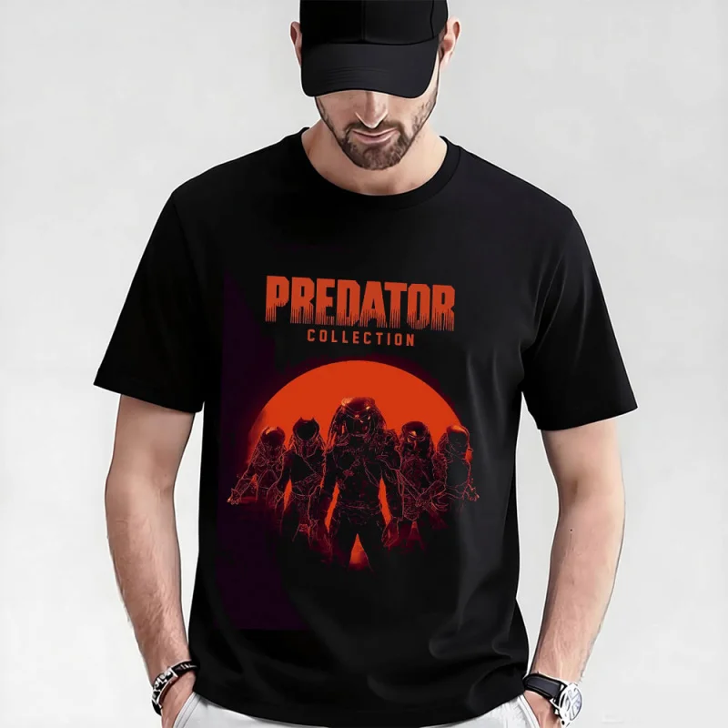 

Retro Horro movie Predator Sic-Fi Gift T shirt Alien Monster Hunter Graphic clothes 0320 Yautja Warrior print Tee Large size Top