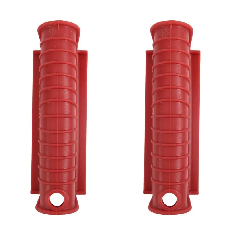 BMBY-Thickened Silicone Pan Handle Cover Insulation Cover Pan Ear Clip Cast Iron Pan Frying Pan Wok Handle Holder,Red,6PCS