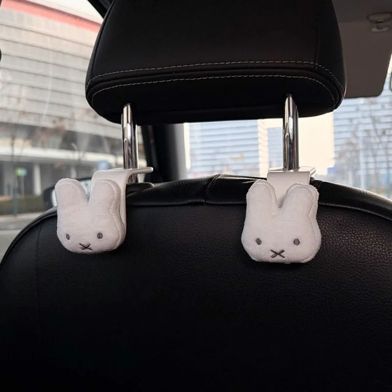 Miffy creative car hook with  cartoon rabbit print multifunctional high-value backseat hook fashionable car interior decoration view 3