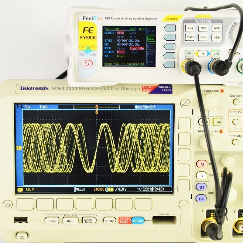 FY6900 Digital Signal Generator Function Arbitrary Waveform Meter TFT Screen Dual Channel 100 MHZ Frequency Count Source AM FM