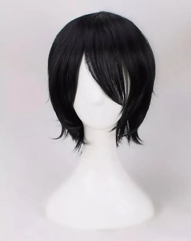 cosplay wig short black hair wigs for women lady + a wig cap