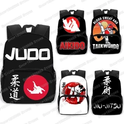 Martial Art Judo Taekwondo Karate Backpack for Teenager Boys Girls Daypack Jiu-Jitsu Aikido Children School Bags Kids Book Bag