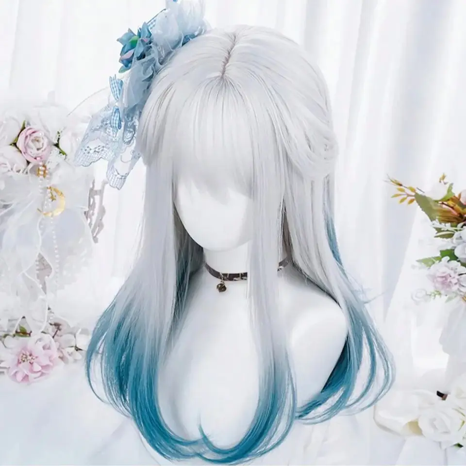 MSIWIGS Women Synthetic Lolita Wig Long Straight Ombre Two  display picture 2