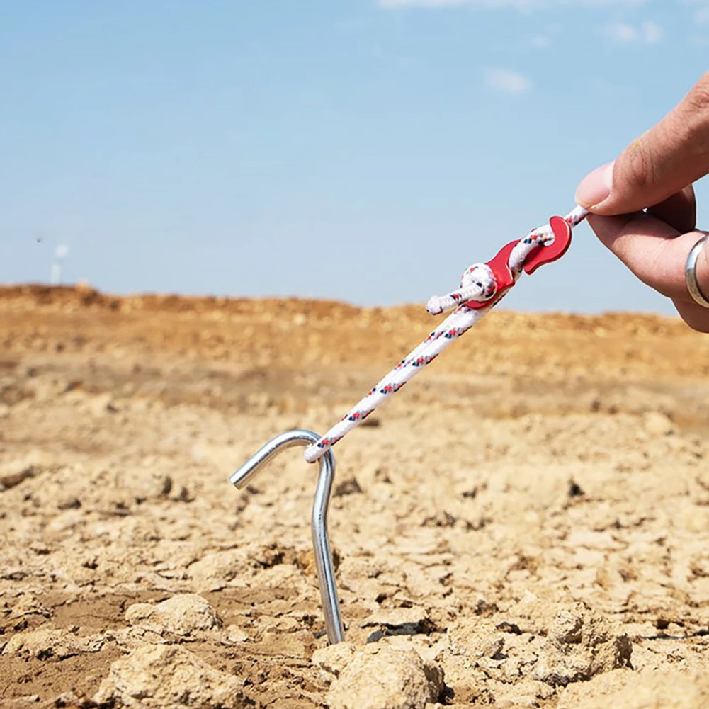 Picchetti per tende chiodo a terra in lega di alluminio con fibbia in corda antivento Set per tendalino da campeggio per amaca