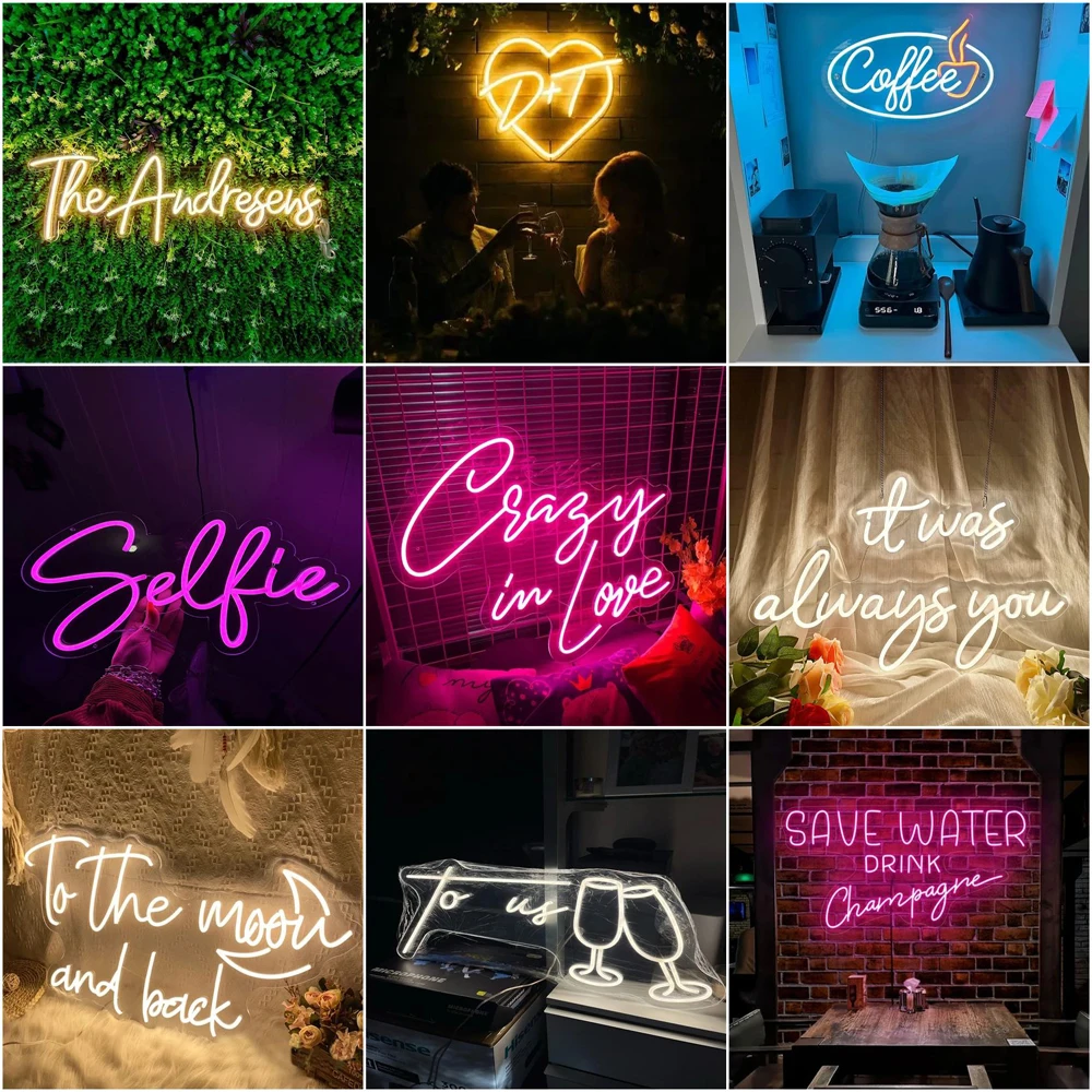 Large Custom Neon Sign Light Neon Logo Name LED Neon Sign Custom Wedding Neon Personalized Neon Sign Light For Home Decor