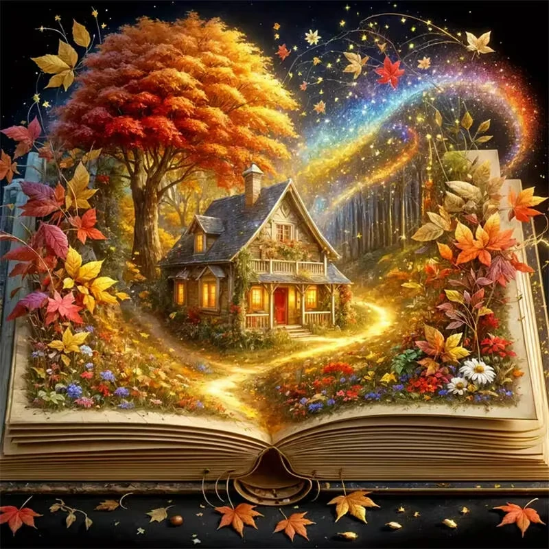Landschaft DIY Diamant Kunst Gemälde Kits Handwerk Haus Baum Gemütliche Mosaik Stickerei Kreuz Stich Wohnkultur Runde Bohrer Spielzeug Geschenk