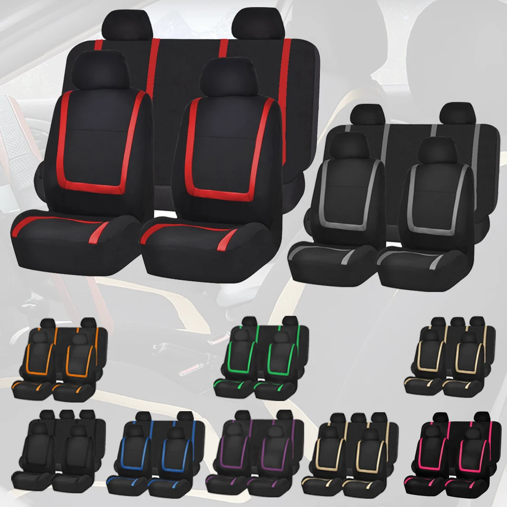 2022 Fabric Car Seat Covers For Volkswagen Golf Amarok Canyon Aventura Atlas Beetle Jetta Bora Polo CC Auto Seat Cushion Cover F