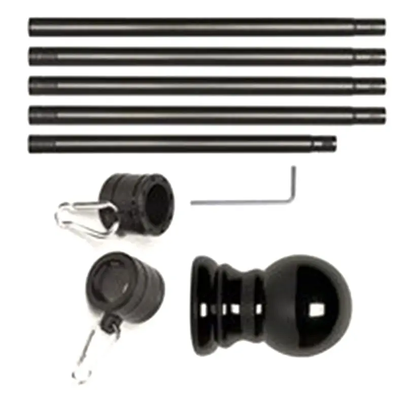 AT05-5FT Black Flag Pole Weather Resistant Rustproof Flagpole Suitable For 3X5 Sports Fan Outdoor Flags