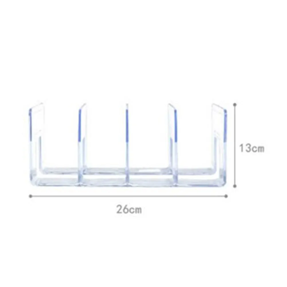 4 Grid Clear Acrylic Bookends Transparent Bookshelf Elegant Book Stand Organizer for Office Study School Book Storage