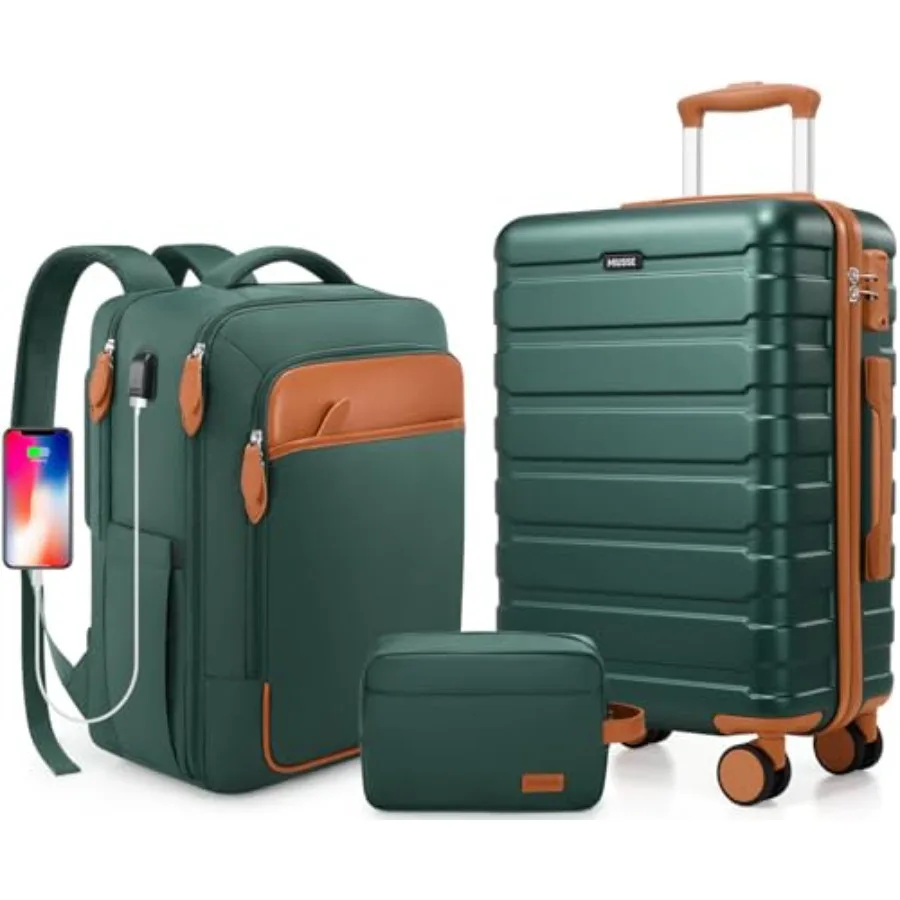 

20 Inch Hardshell Luggage Sets 3 Piece, Carry On Luggage 22x14x9 Airline Approved for men and women, Suitcase Set with TSA Lock