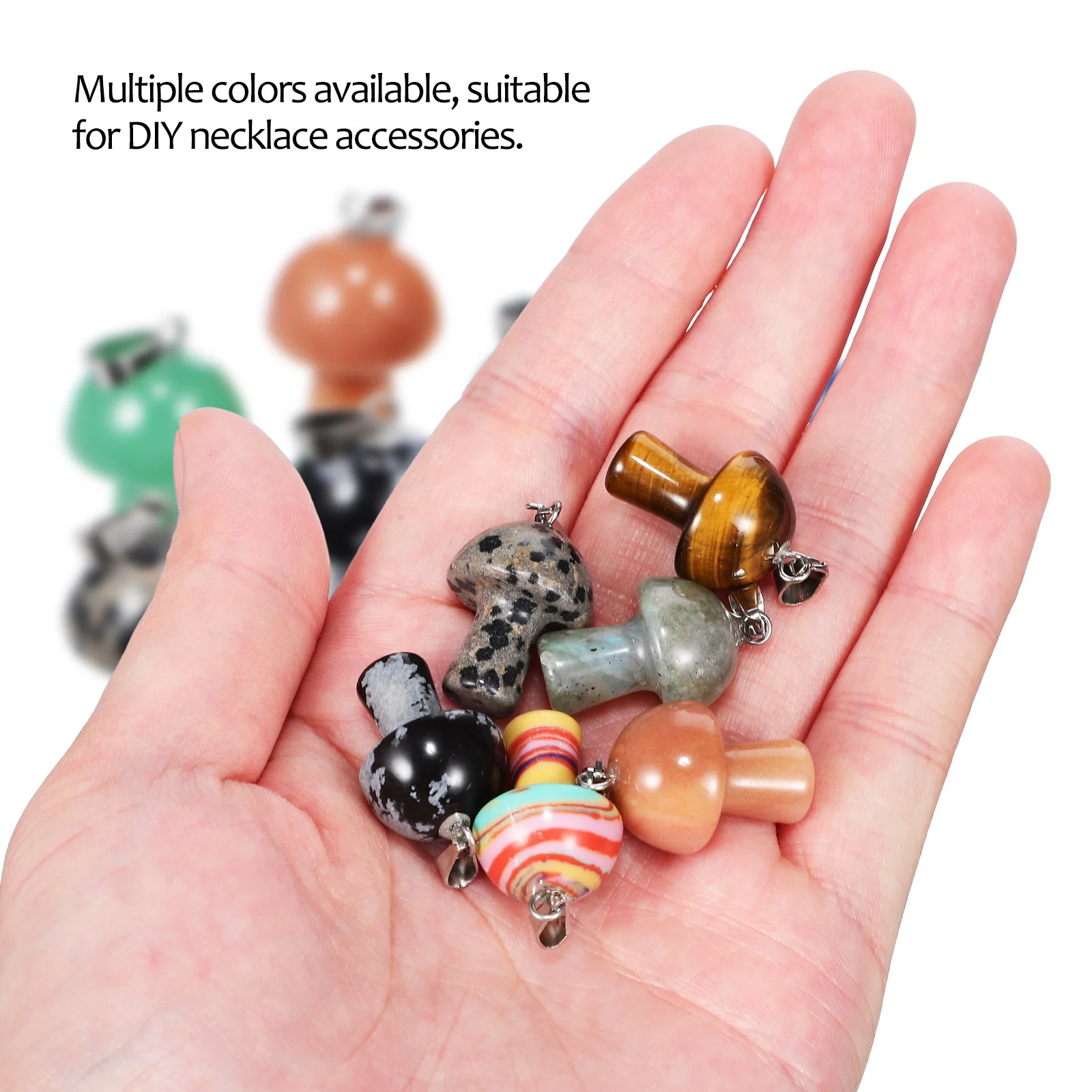 

10Pcs Crystal Mushroom Charms Cute Small Pendant for Necklace Bracelets Earring Keychain DIY Crafts Mushroom Pendant