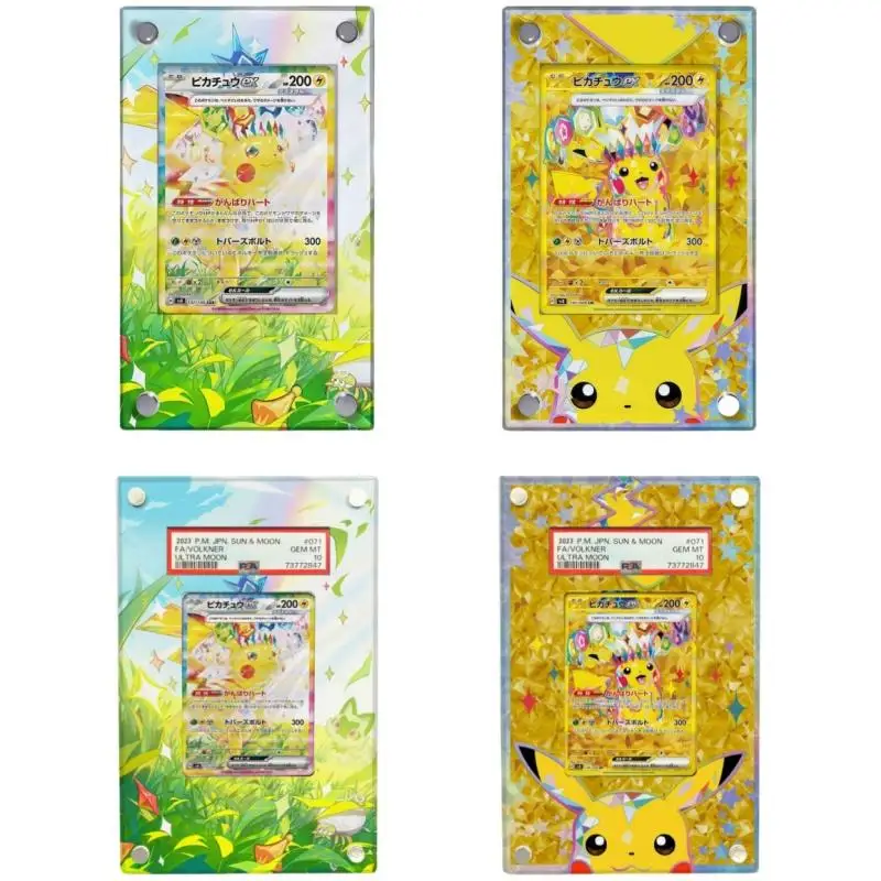 Pokemon Card Brick Qikachu Extended Painting Series PTCG Diy Acrylic Action Toy Figures Anime Game Collection Display Rack