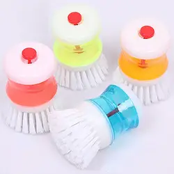 1Pc Kitchen Wash Tool Pot Pan Dish Bowl Palm Brush Scrubber Cleaner Kitchen Washing Utensil With Automatic Soap Liquid Dispenser