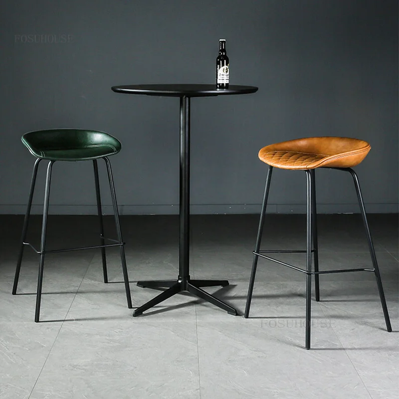 

American Luxury Bar Chairs Retro Style Nordic Living Room Creativity High Chair Dinning Industrial Silla Bar Household Products