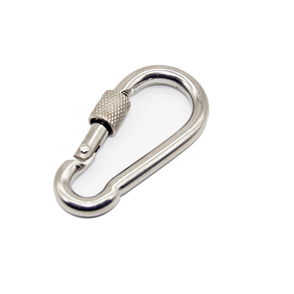 1-10pcs M5-M14 Spring Hook Mountaineering Caving Rock Climbing Carabiner Safety Master Screw Lock Buckle