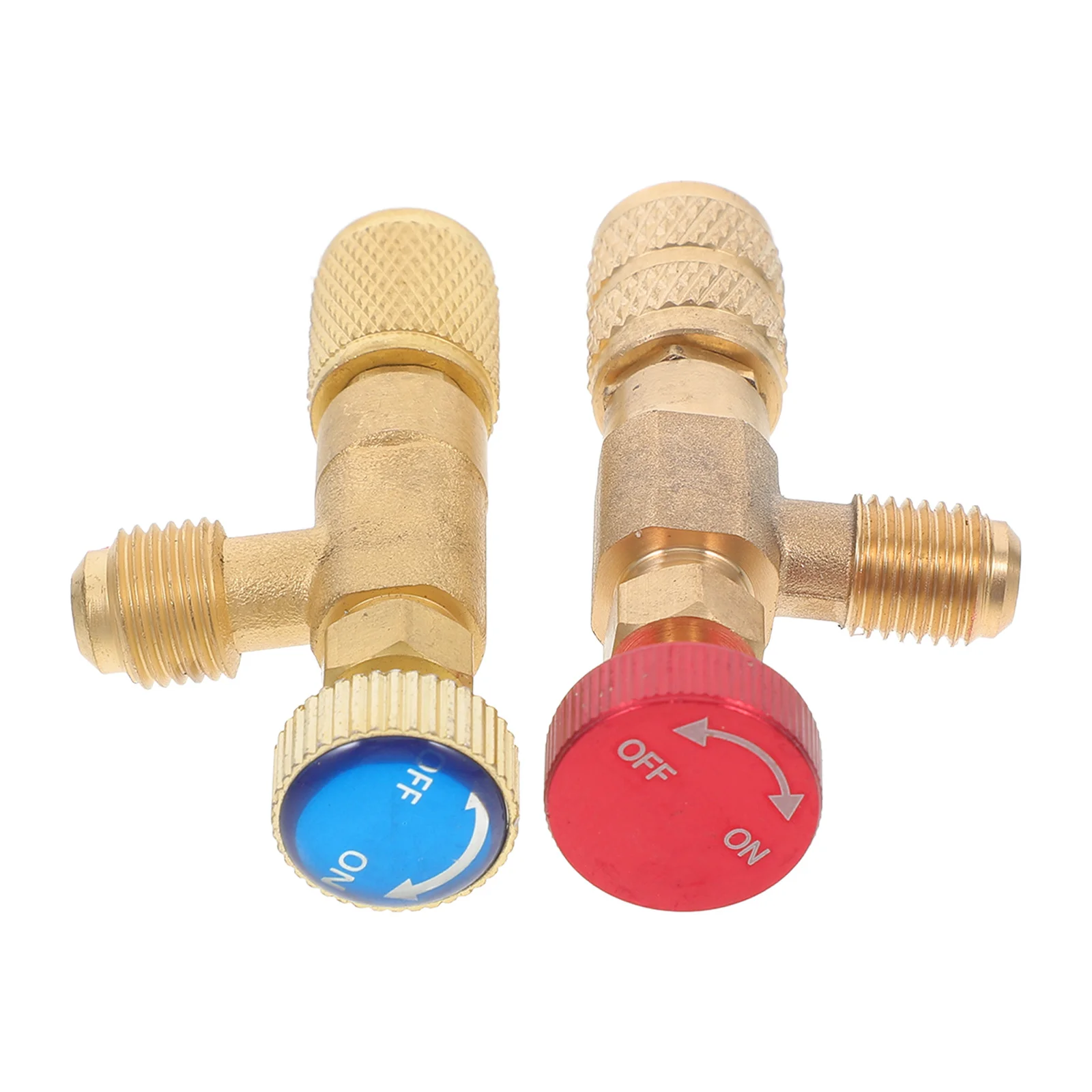 2Pcs Refrigerant Fill Valve Brass Adapter for Air Conditioner R410 to Valve Core Removal Tool Refrigerant Adapter