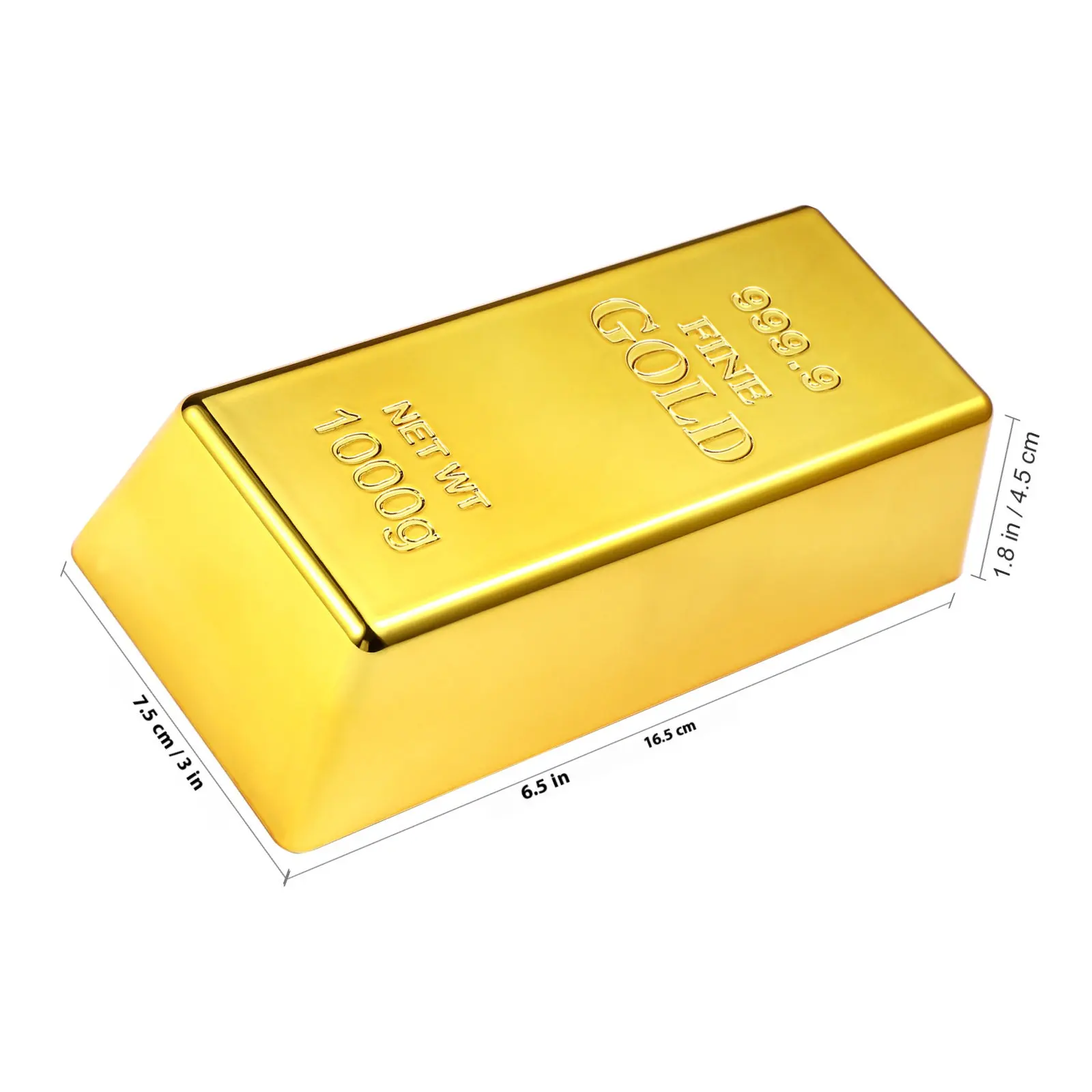 Plastic Door Stopper Golden Brick Non Slip Pad Decorative Simulation Gold Bar Home Door Protector Window Stopper Home Decoration
