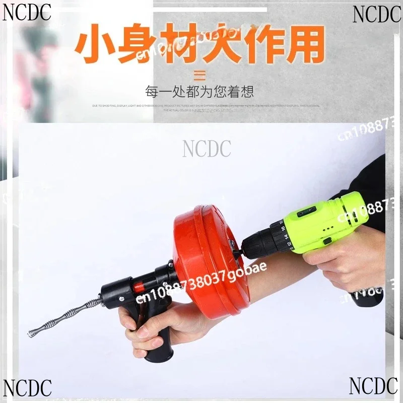 5-10M Length Kitchen Toilet -Operated Blockage Hand Pipe Dredger Drains Dredge Pipes Sewer Sink Cleaning Clogs