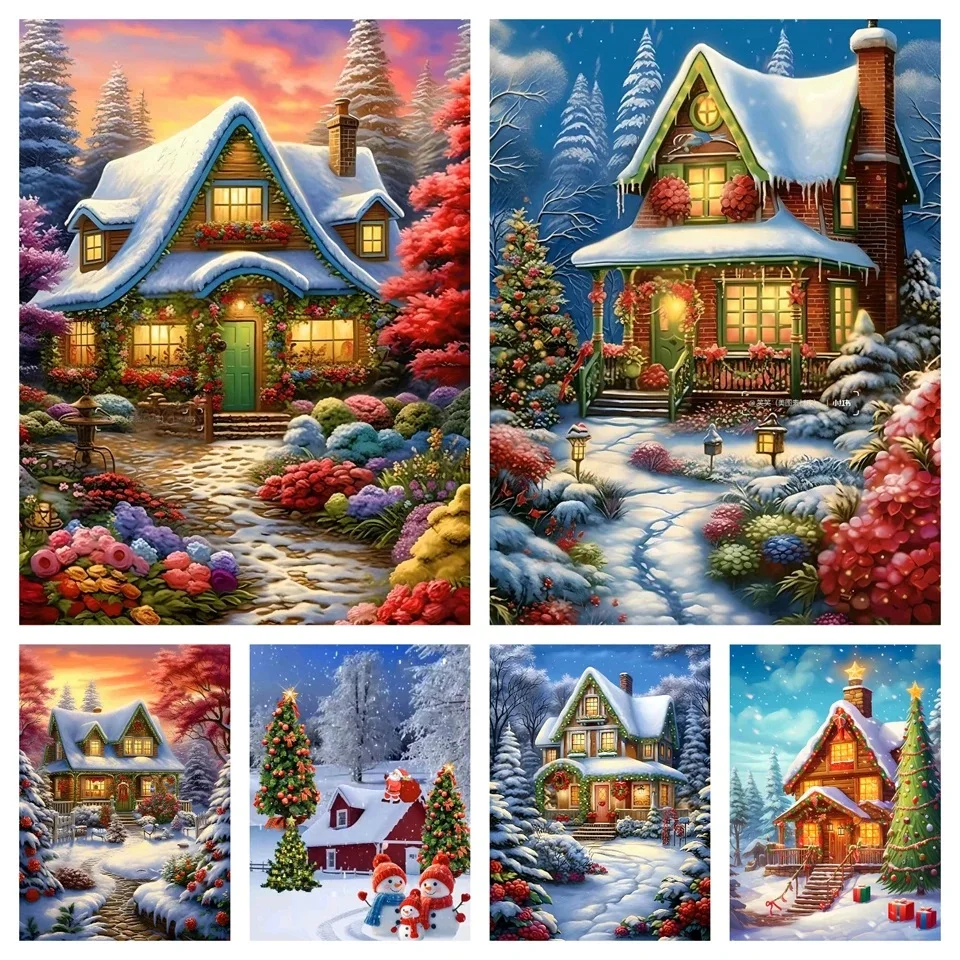 DIY Diamond Painting New Arrival Christmas House Garden Scenery Full Rhinestone Mosaic 5D Embroidery Cross Stitch Best GiftX1434