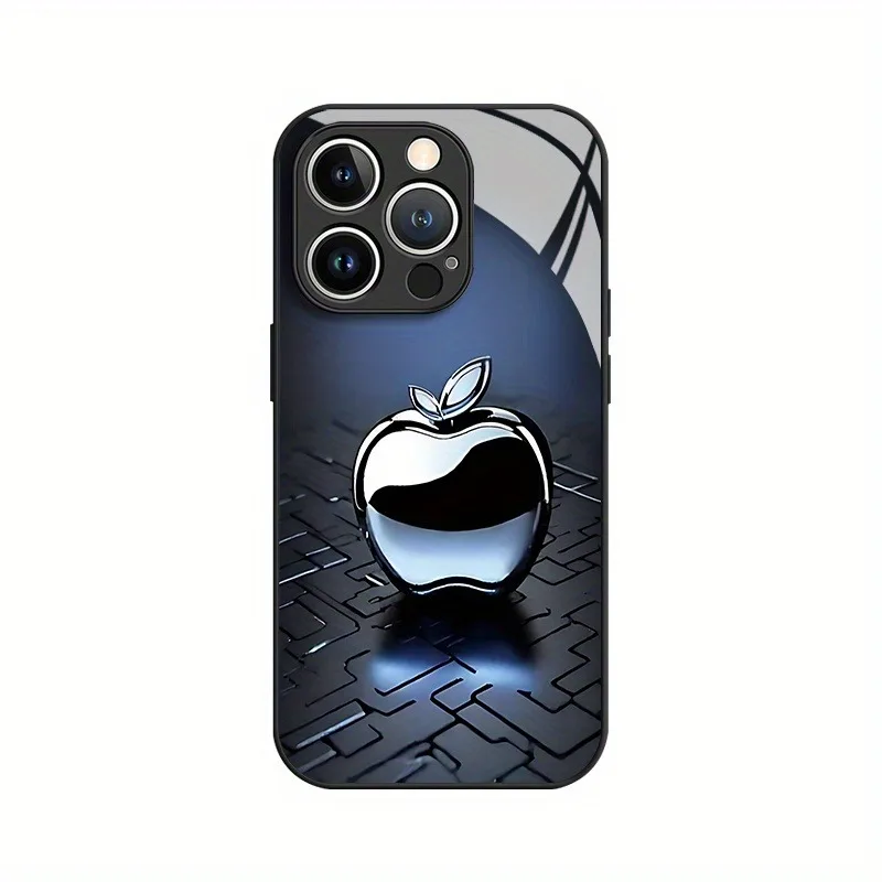 التكنولوجيا المعدنية ل أبل نمط الزجاج المواد جراب هاتف آيفون 17 16 15 14 13 12 11 برو ماكس زائد 16E 17Air XS X غطاء