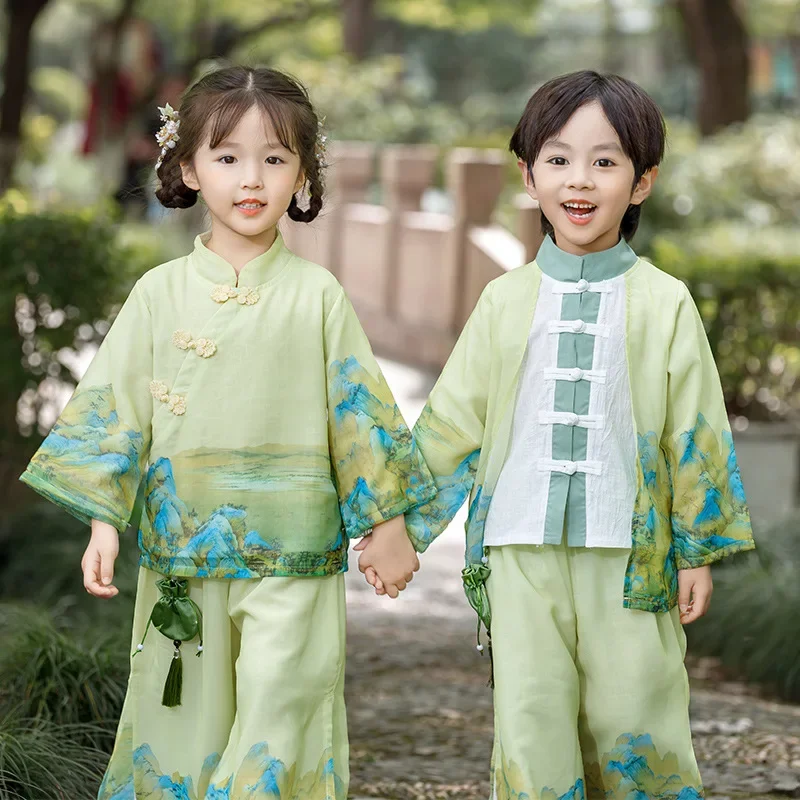 

FC6Hanfu Parent-child Clothing Hanfu Mid Autumn Festival Kindergarten Boy Costume Performance Costume Girl Hanfu Chinese St@FC8！
