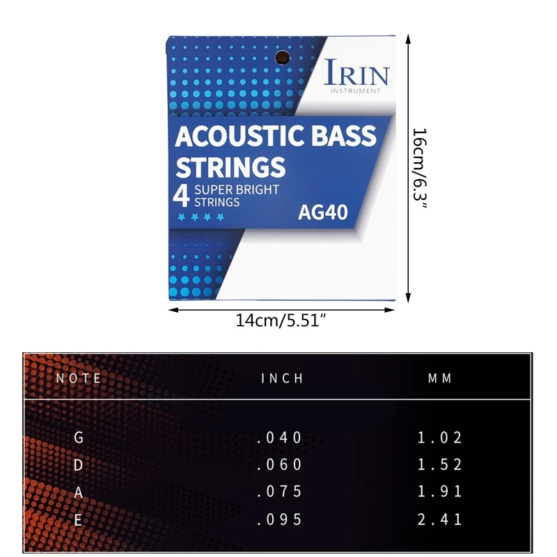 

4 шт. акустические басовые струны 40 60 75 95 из углеродистой стали с шестигранным сердечником из сплава струны X5QF