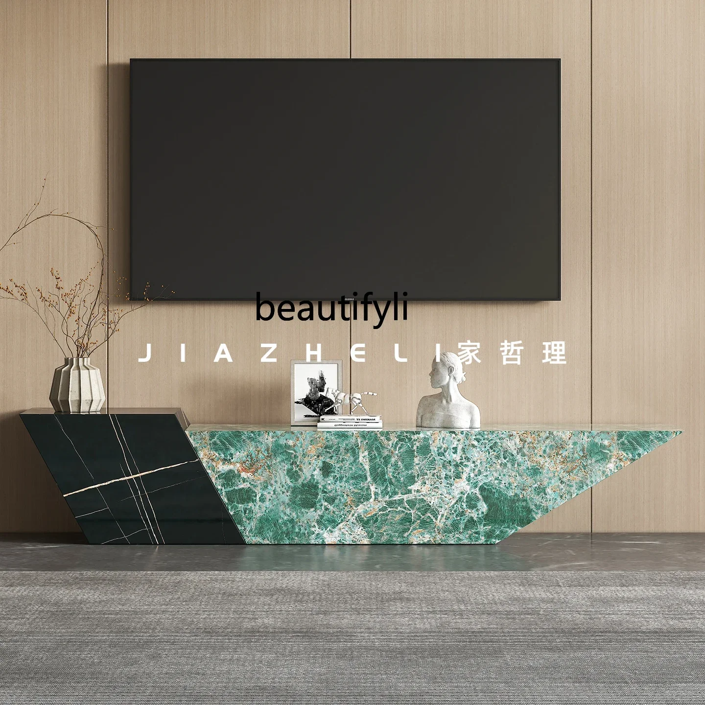 

D80 TV cabinet living room high-end light luxury high-end living room Italian minimalist floor high floor cabinet