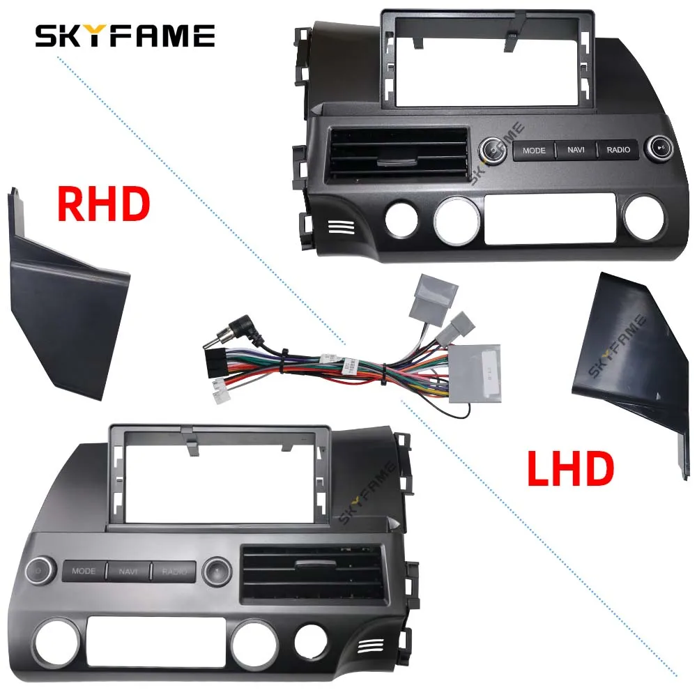 

SKYFAME Автомобильная 12,3-дюймовая рамка, лицевой адаптер, Android-радио, комплект панели для приборной панели для Honda Civic