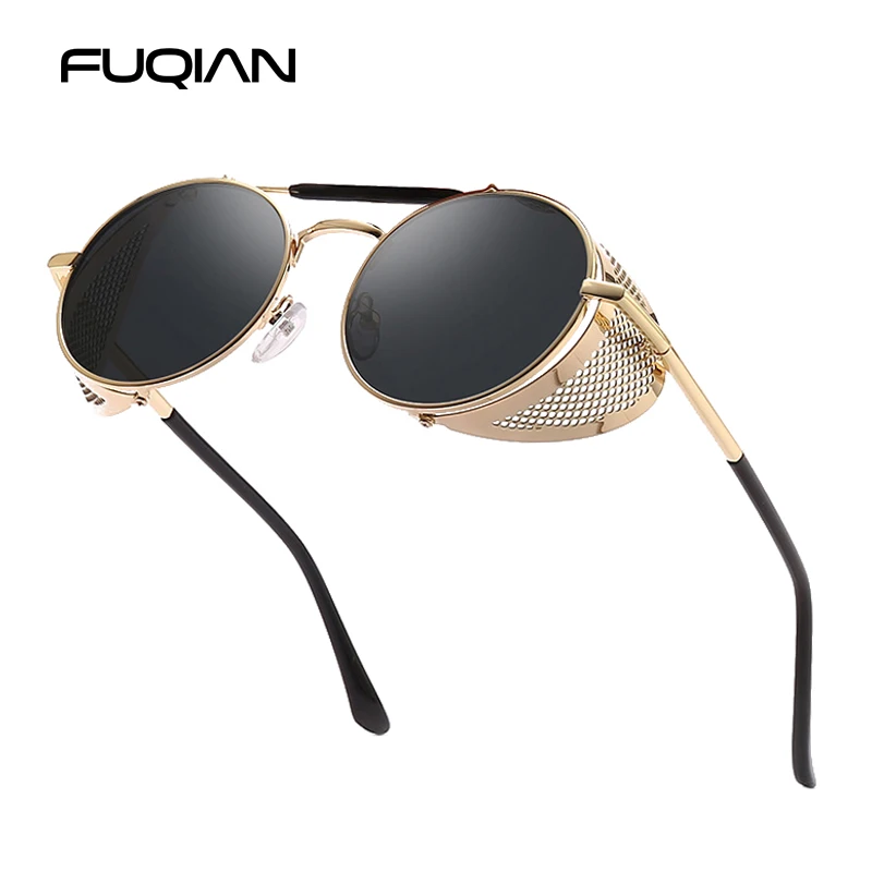 Retro Steampunk Sunglasses Men Women Classic Round Metal Male Sun Glasses Vintage Outdoor Travel Shades