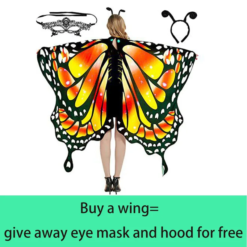 

Hot selling new butterfly cape cape Halloween gradient colorful belly dance decoration rotating butterfly wings