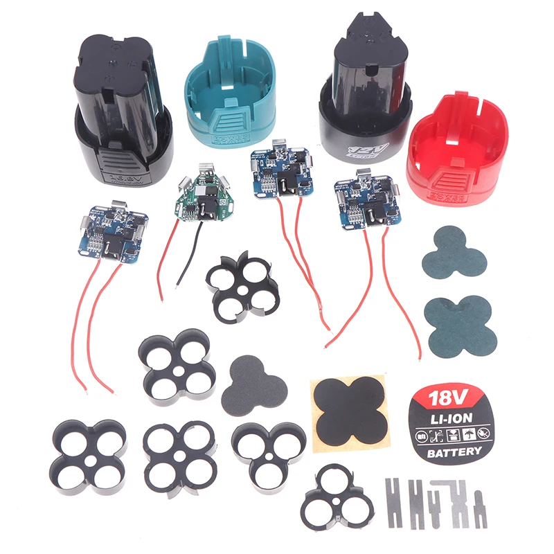 1 Set Electric Tool 18650 Lithium Box Circuit Pack Shell Case Bracket Hand Drill Power 12V 16.8V Li-ion Battery Protection Board