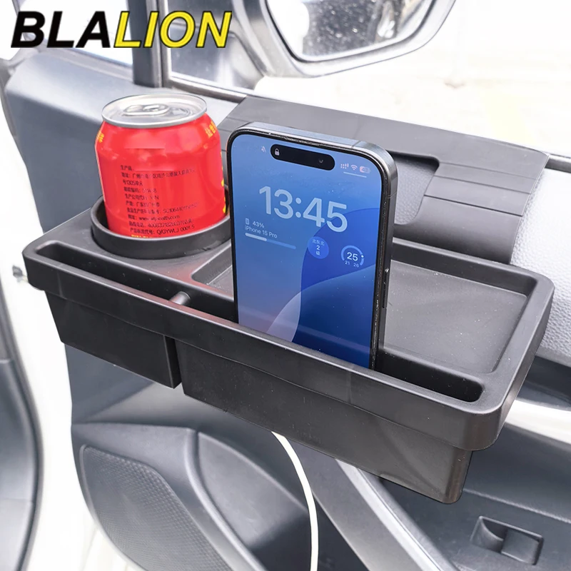 BLALION Car Cup Stand Phone Holder Mount Tray Side Door Window Storage Barrels Pocket Hanging Storage Racks For Car Accessories