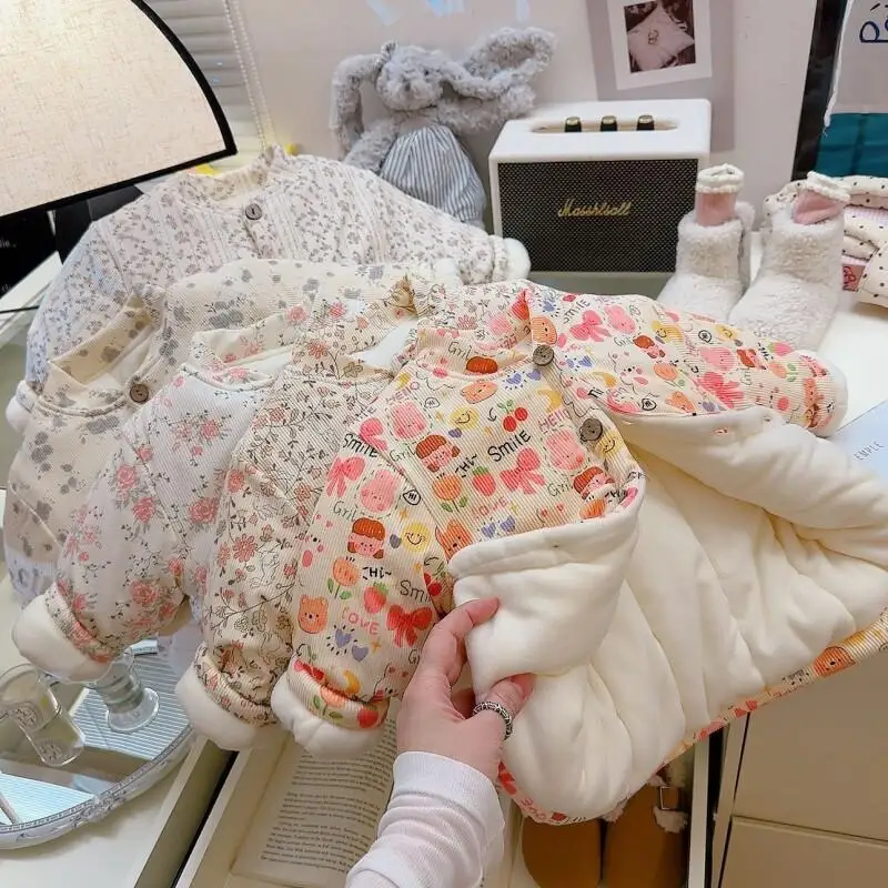 Kawaii Casual Coat Set Fashion Children S Clothing Kids Baby Girls Boys Fleece Lined Cotton Jacket Winter Warm Outerwear Coats