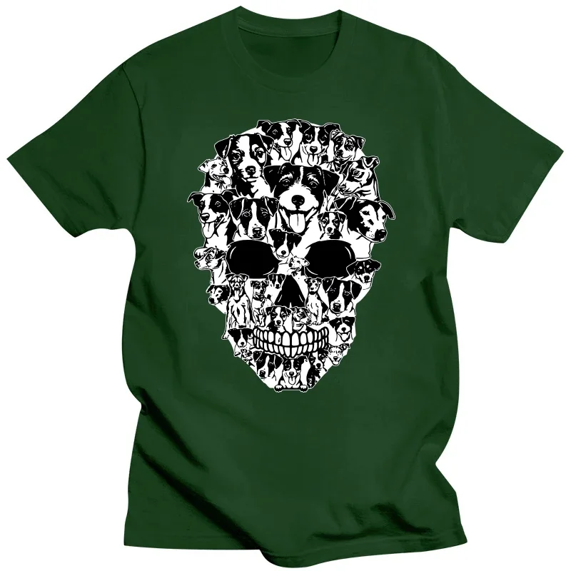 Jack Russell Terrier Skull Dog Skeleton Halloween T Shirts Graphic Cotton Streetwear Short Sleeve Birthday Gifts Summer T-shirt