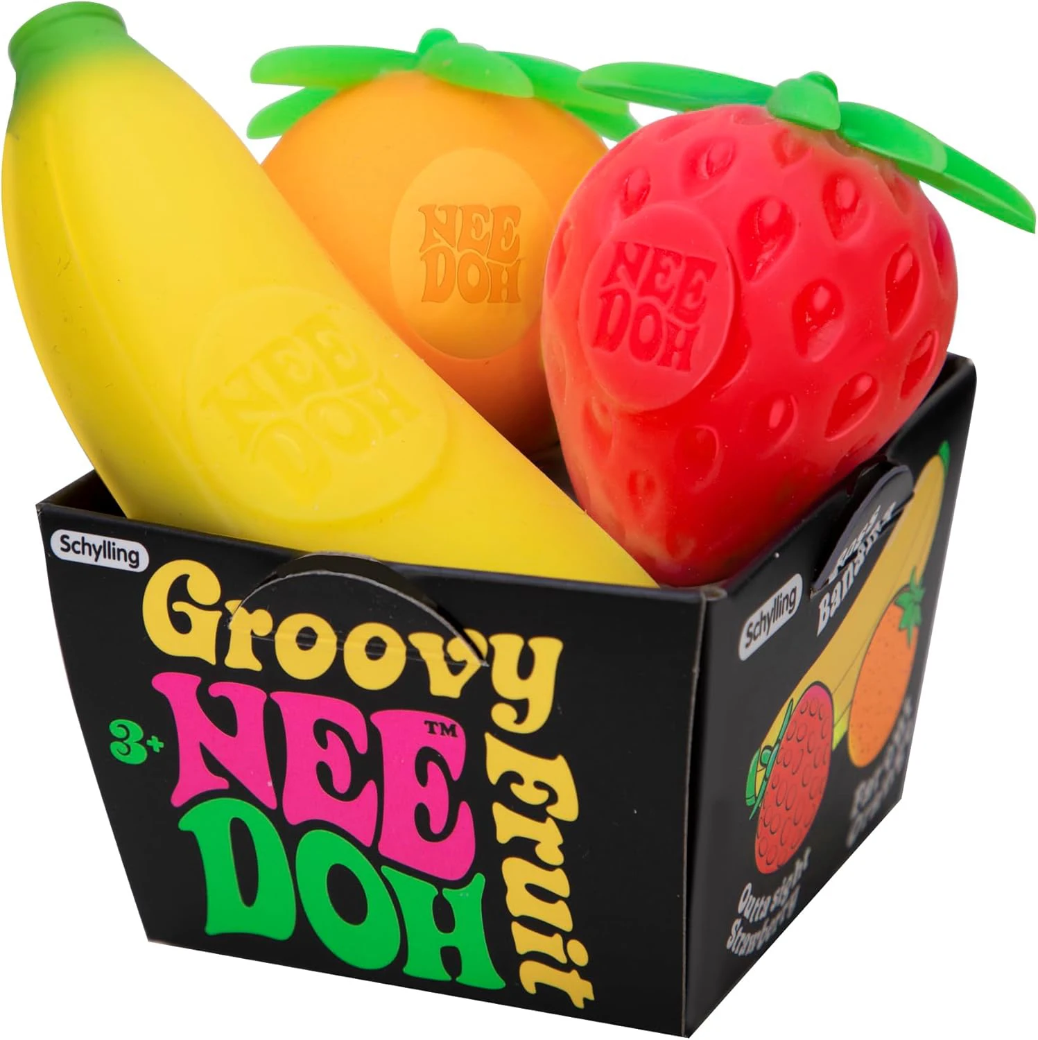 Nouveau Jouet Squishy Fruit NeeDoh, Fraise, Banane, Orange Simulées, Jouet Sensoriel Anti-Stress et Anti-Anxiété en TPR
