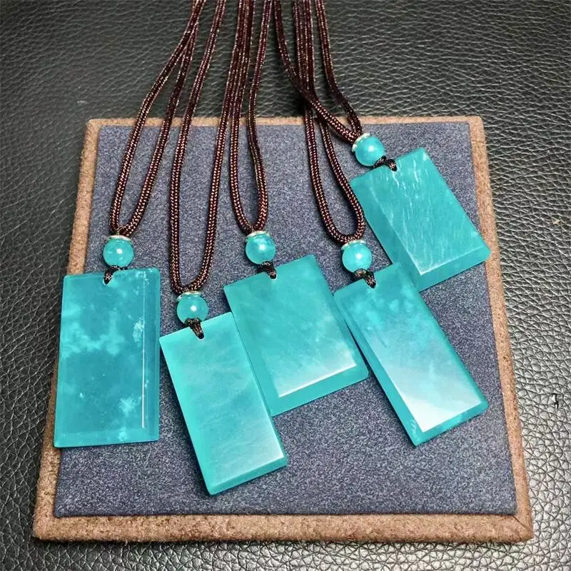 Natural Amazonite Pendant Jewelry For Women Man Healing Crystal Beads Energy Stone Reiki Gemstone 1PCS