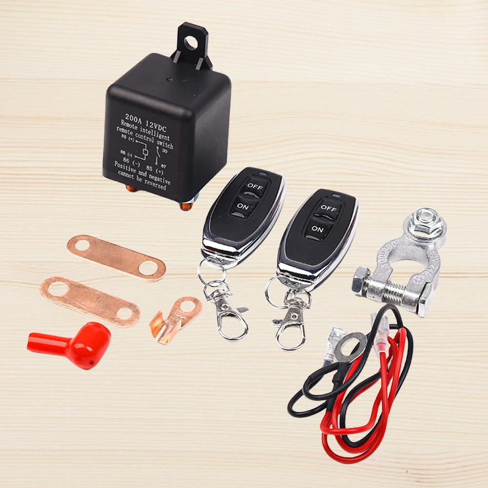 

Remote Control Disconnect DC 12V Wireless Remote Cut Off Isolator 200A Wireless Disconnect Isolator Car Battery Disconnect Relay
